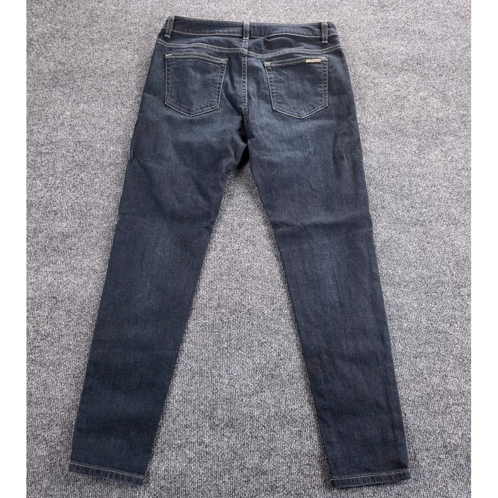 Michael Kors‎ Mens Dark Indigo Skinny Jeans Size 10 Gold Hardware Stretch Denim